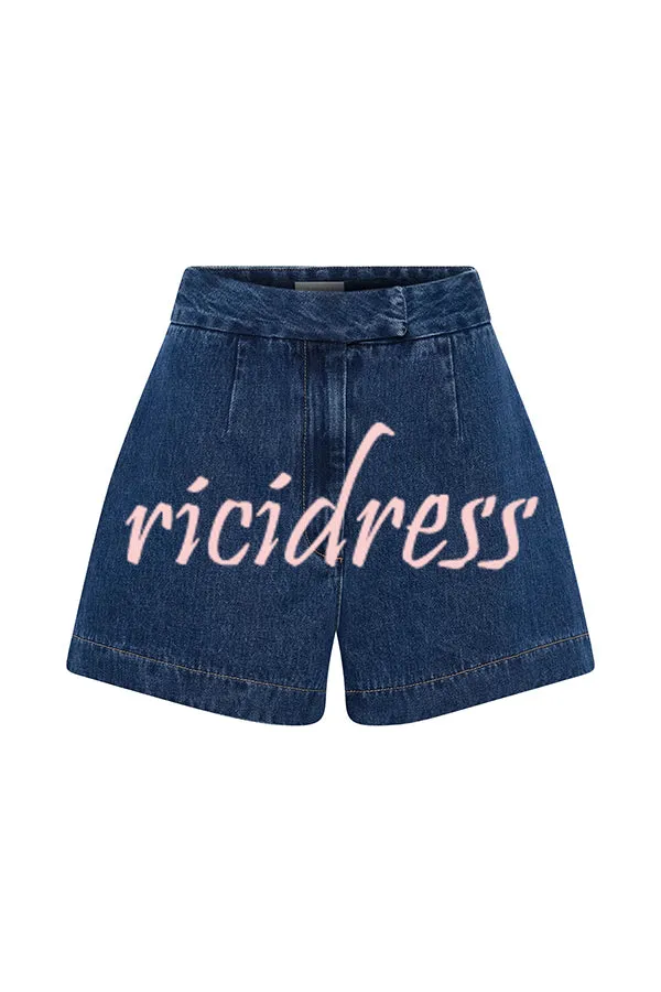 Abel Denim High Waist Relaxed Fit Shorts