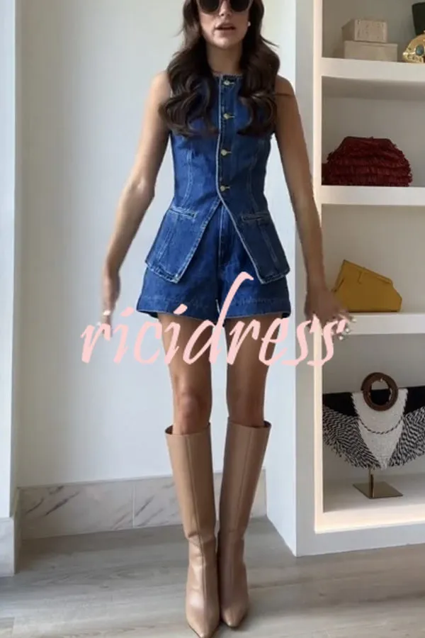 Abel Denim High Waist Relaxed Fit Shorts