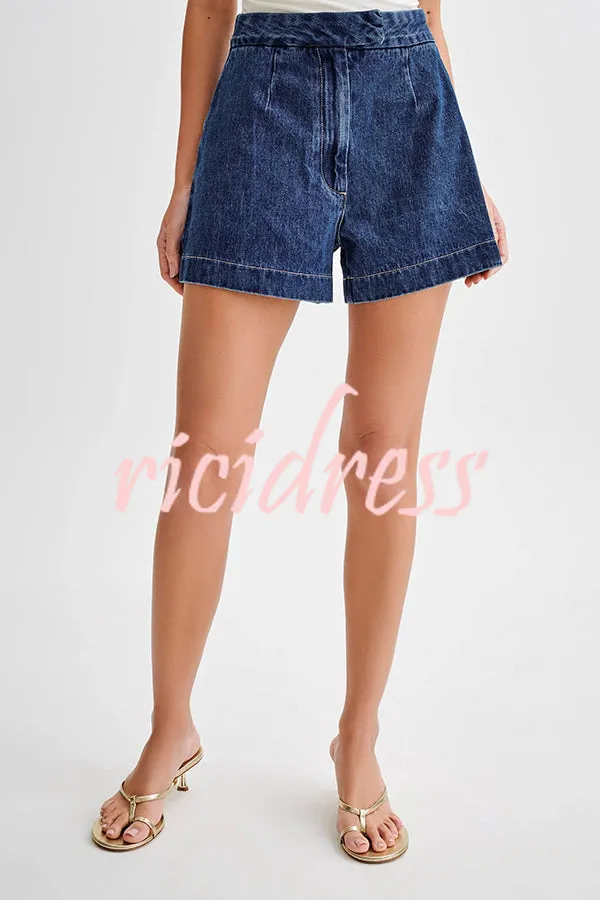 Abel Denim High Waist Relaxed Fit Shorts