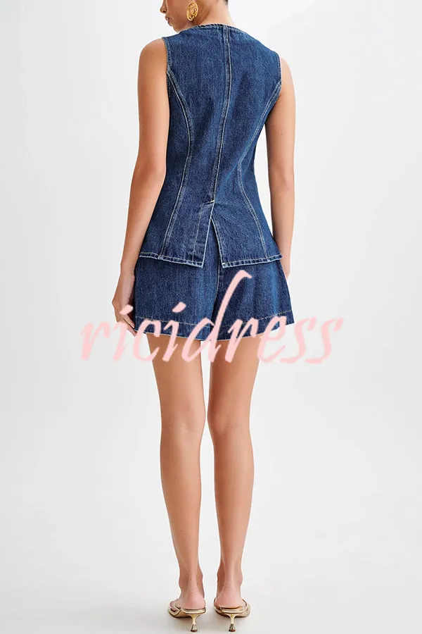 Abel Denim High Waist Relaxed Fit Shorts