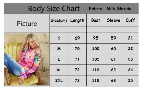 Ashore Shop New Tie-Dye Print Long Sleeve T-shirt Women Off Shoulder Slant Collar Sexy Loose CropTop Oversize Street Blouses Female Clothes