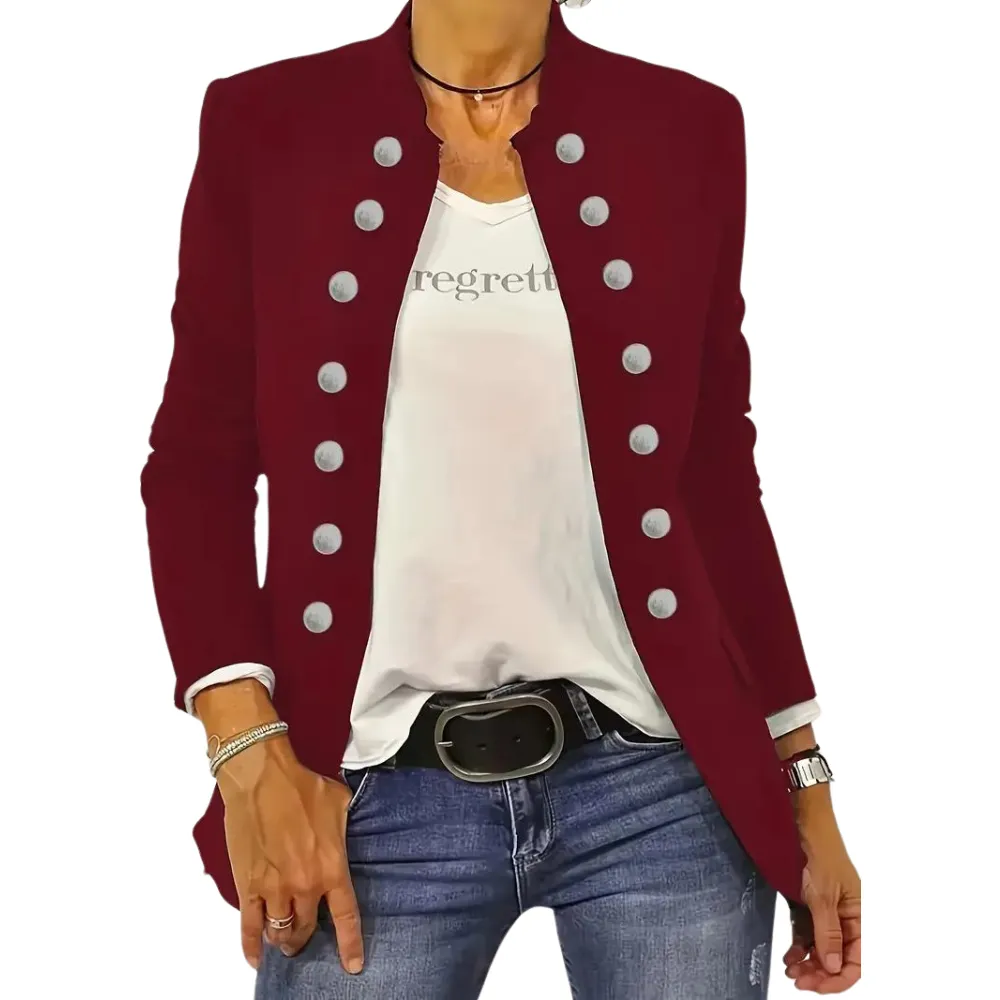 Blazer élégant pour femmes avec boutons pratiques sur le devant - ARJA Casual Elegance