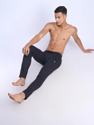 Combed Cotton Side Sew Panel Smart Fit  Zipper Pocket Track Pant Black-ETK1