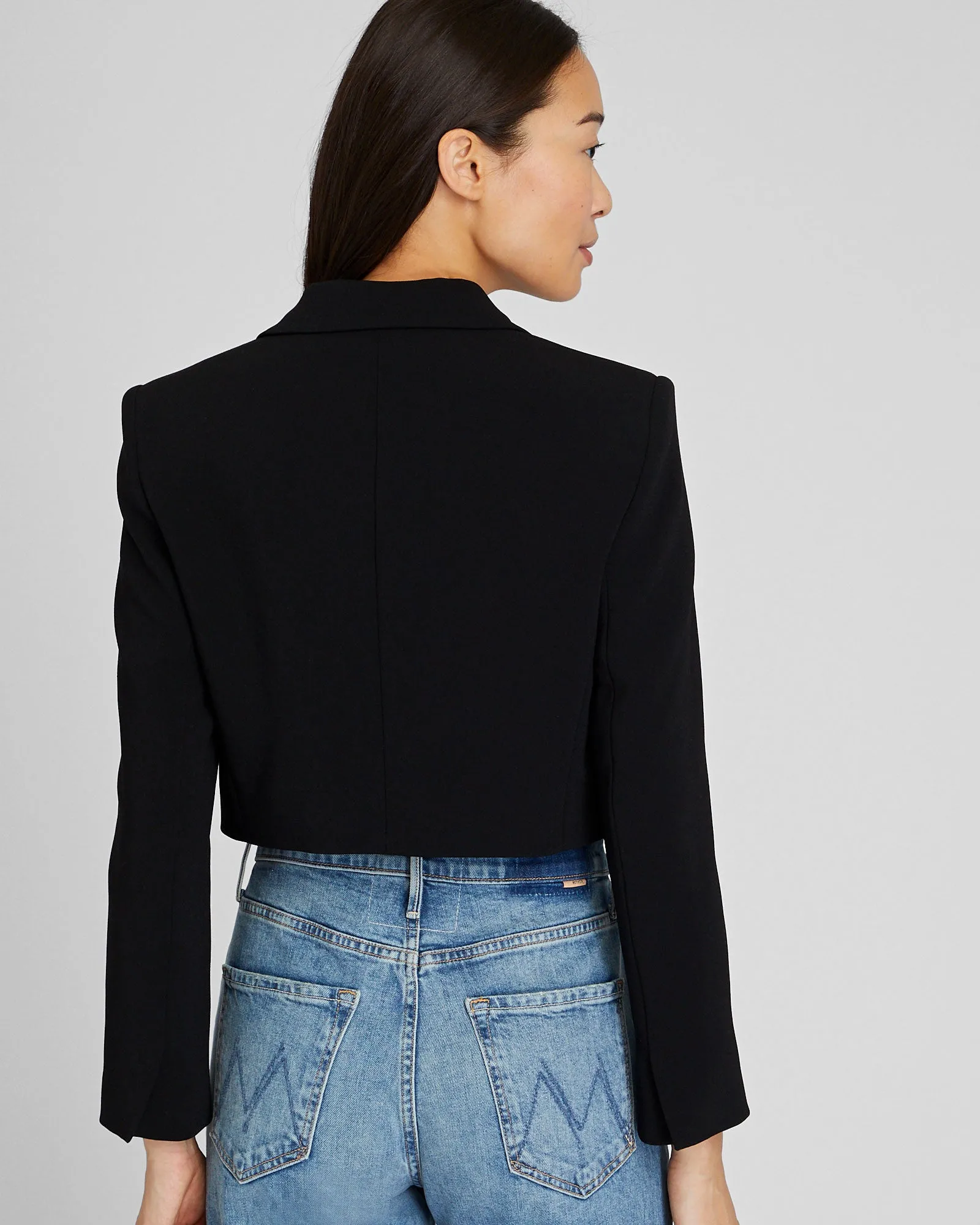 Cropped Crepe Blazer