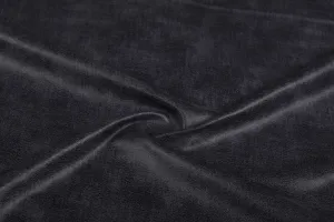 Dark Grey Solid Leather Look Fabric