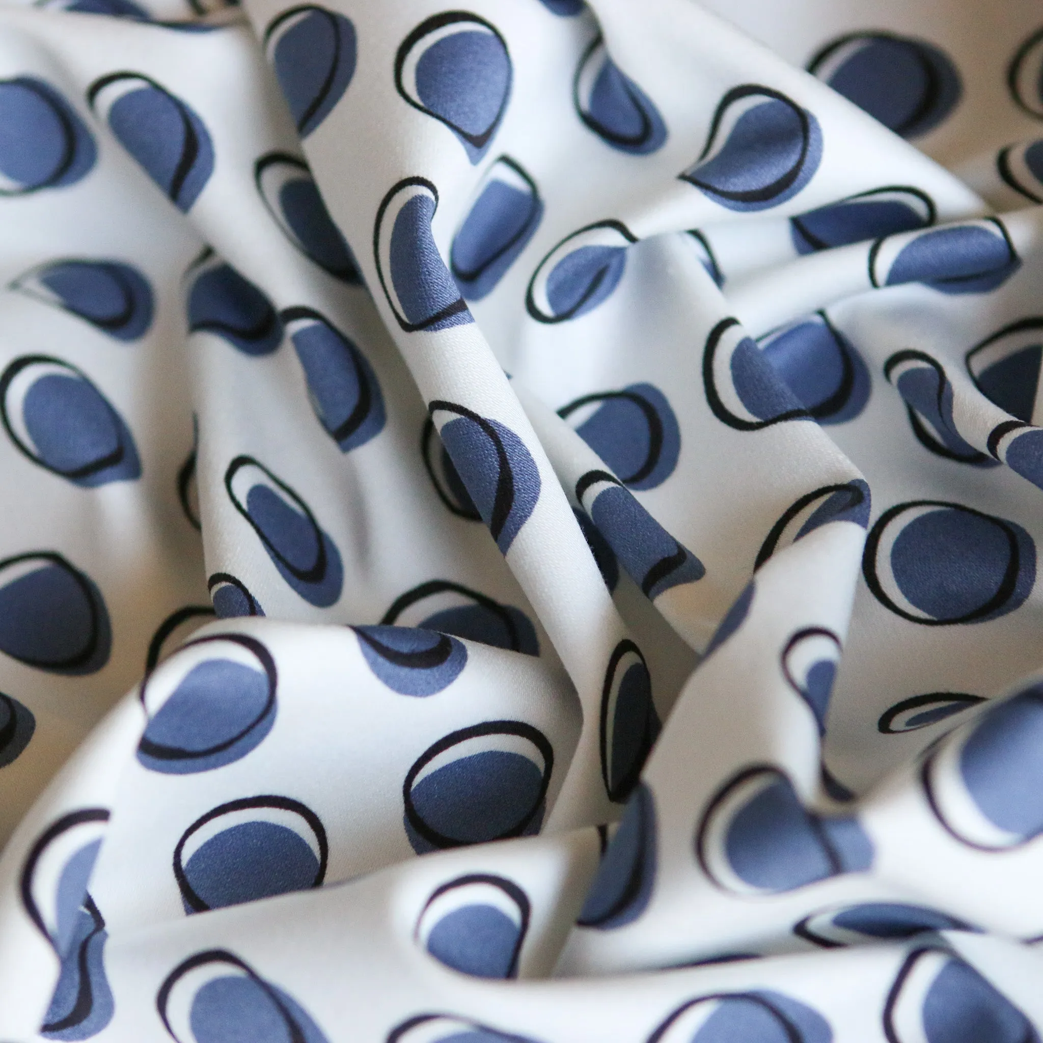 Double Spot Wedgewood Stretch Cotton