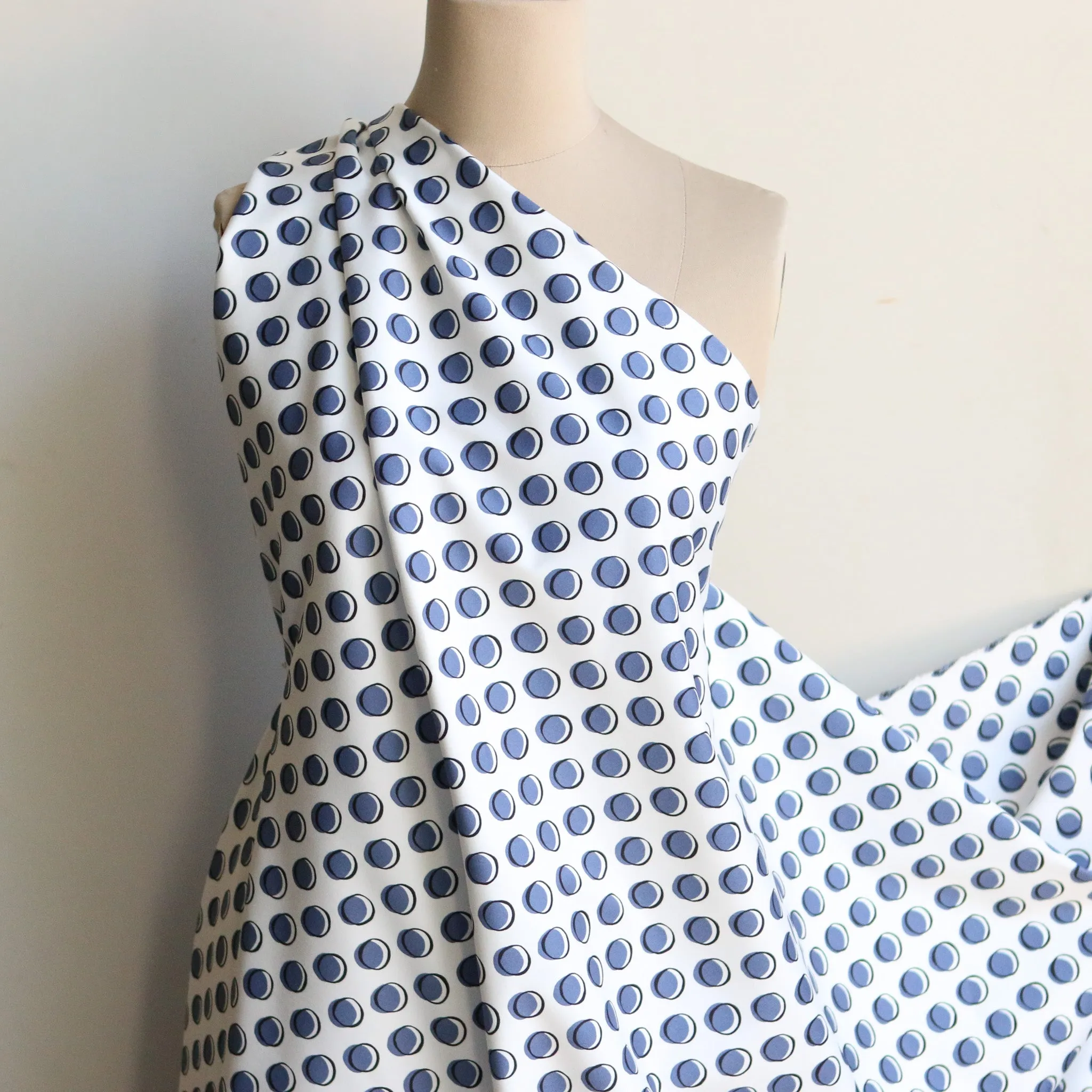 Double Spot Wedgewood Stretch Cotton