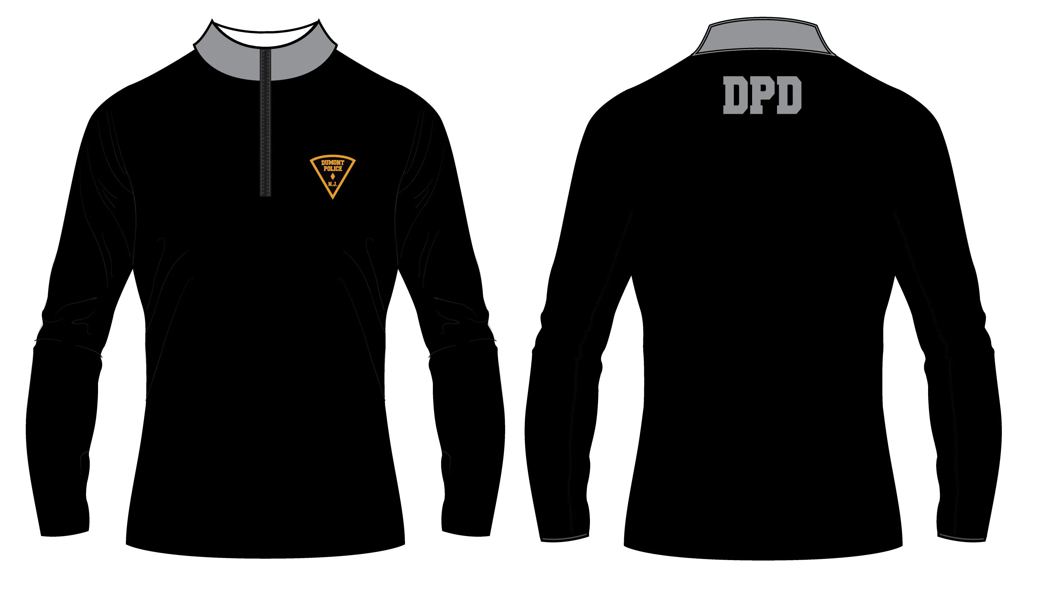 Dumont Police Sublimated Quarter Zip - Black (Design 2)
