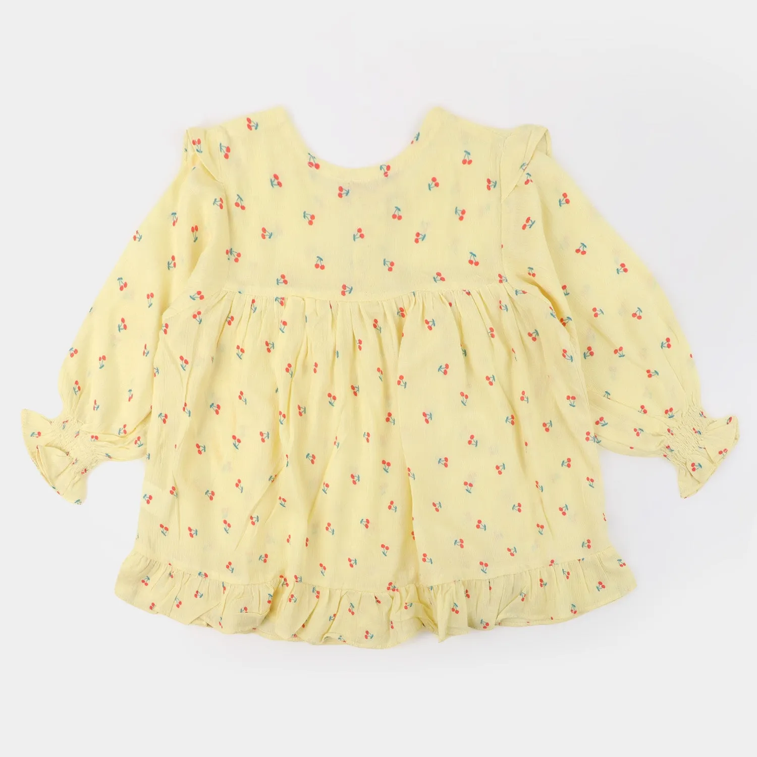 Girls Casual Top Cherry - Yellow