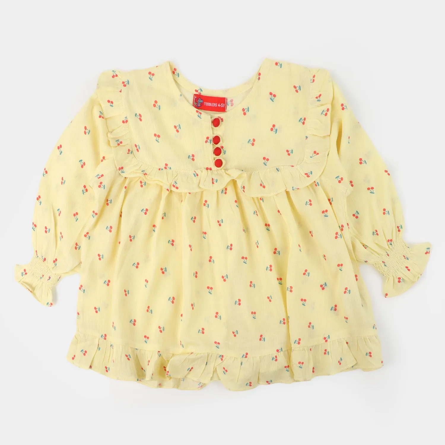 Girls Casual Top Cherry - Yellow