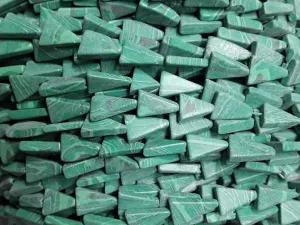 Green Triangular Glass Beads