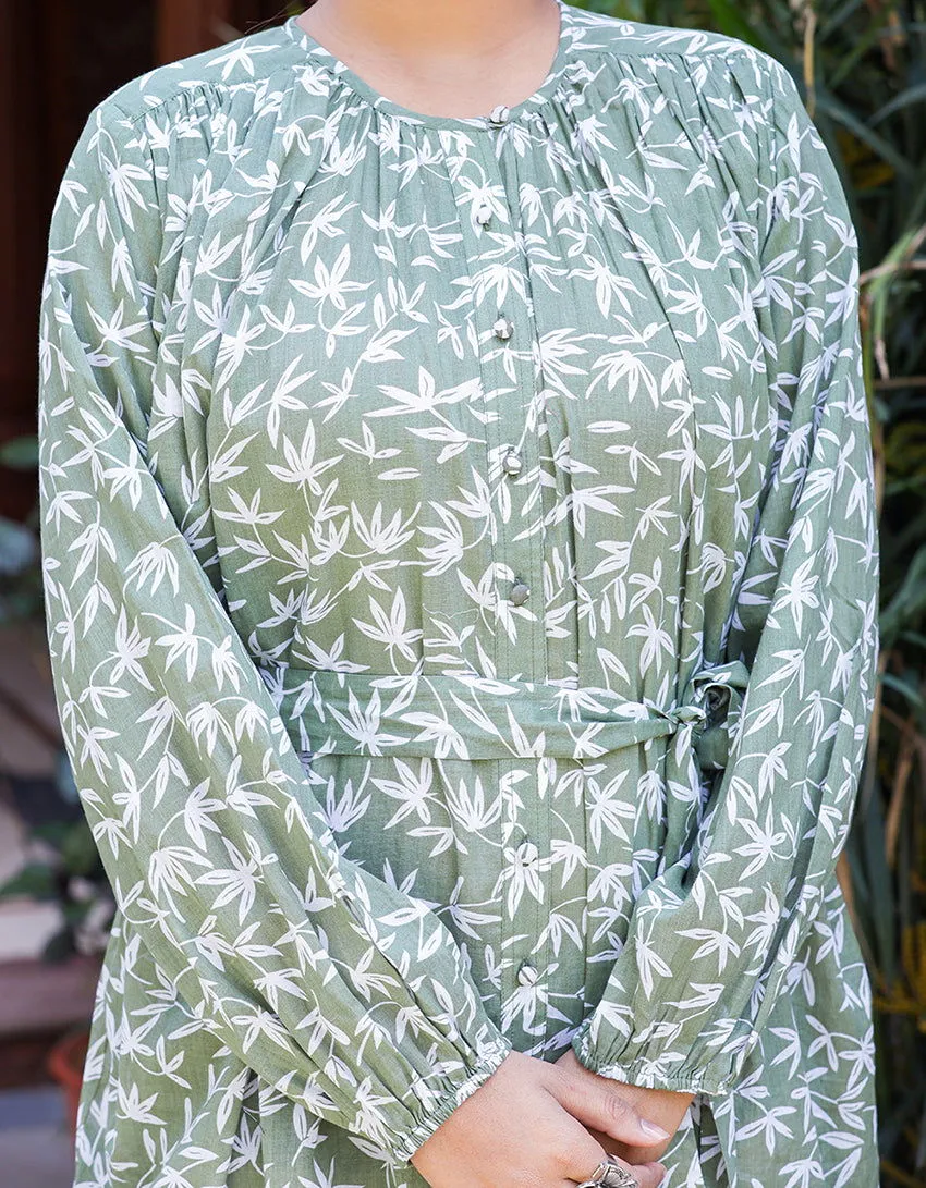Grey Floral Printed Dresses (set of 1)