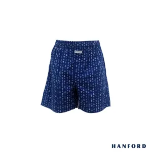 Hanford Kids/Teens 100% Cotton Woven Shorts Anchor -  Anchor Print/Navy Peony (SinglePack)