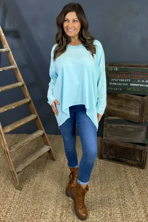 Jessy Dipped Hem Washed Top Mint
