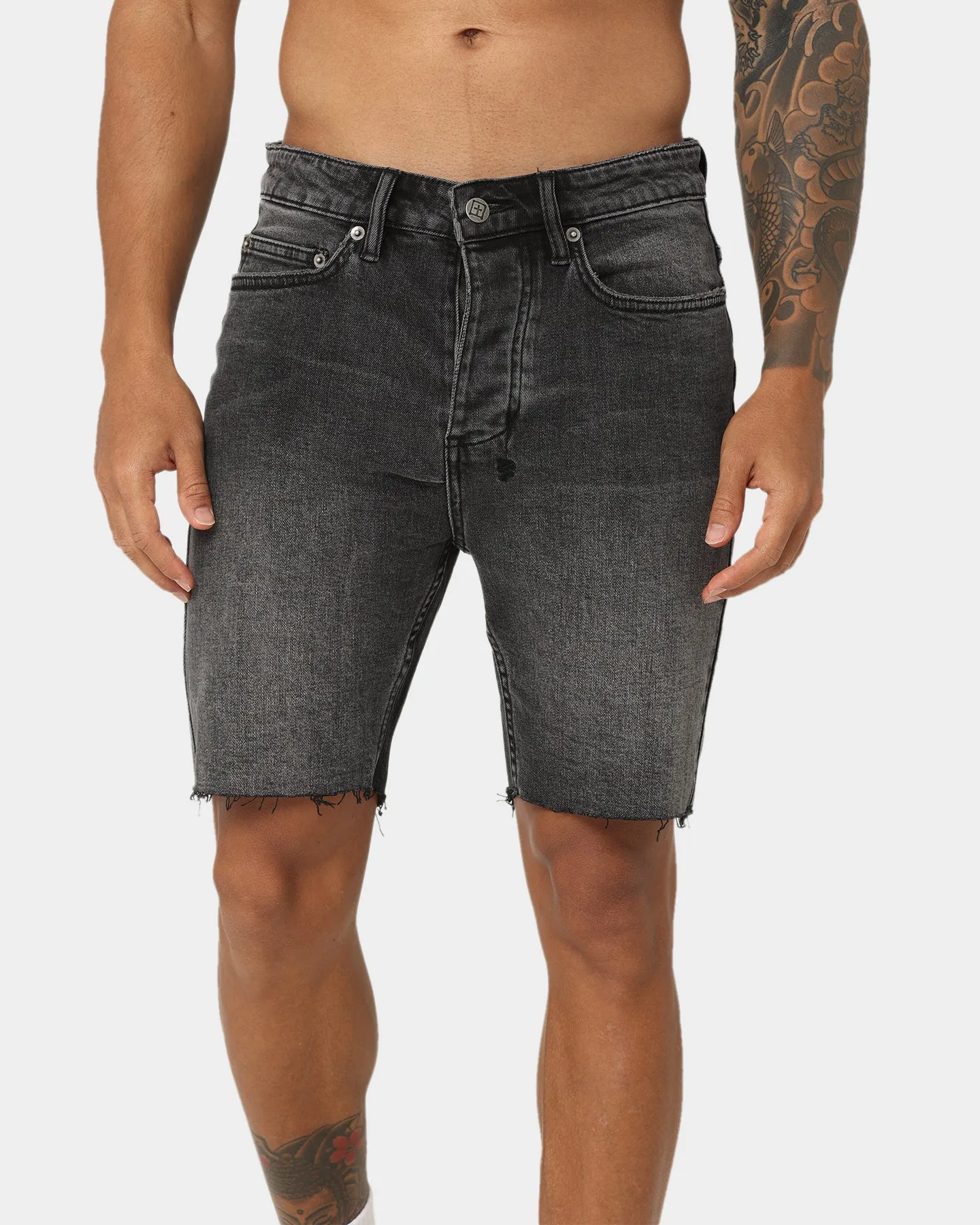Ksubi Chopper Spray Out Pink Shorts Black