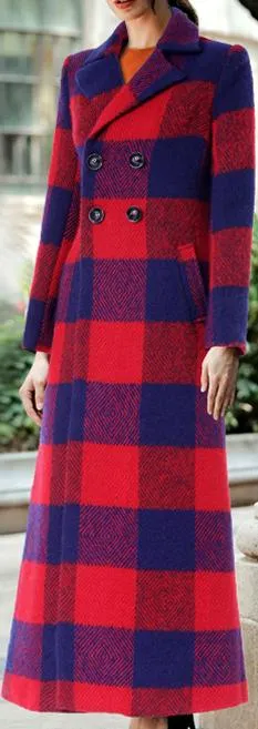 Long Plaid Coat