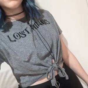 Lost Minds Tie Front Tee - Grey