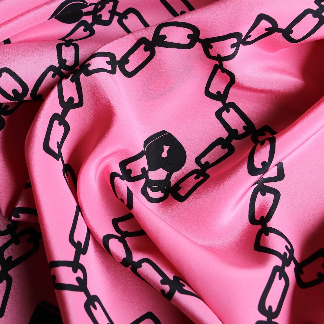 Love Locks Rosa - Silk Crepe De Chine
