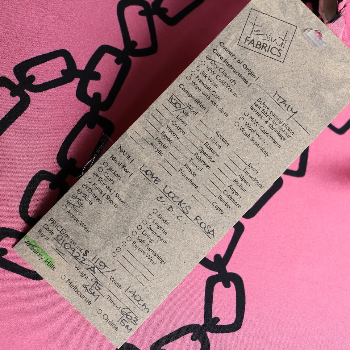 Love Locks Rosa - Silk Crepe De Chine