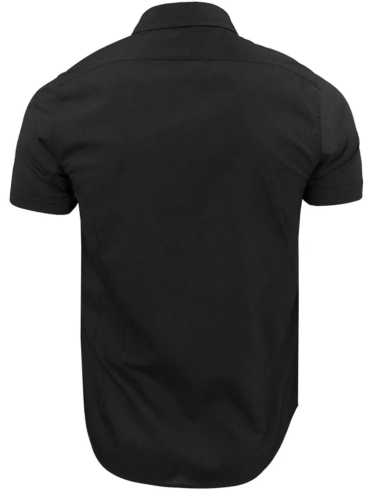 Mombassa Short Sleeve Button Down Shirt in Black