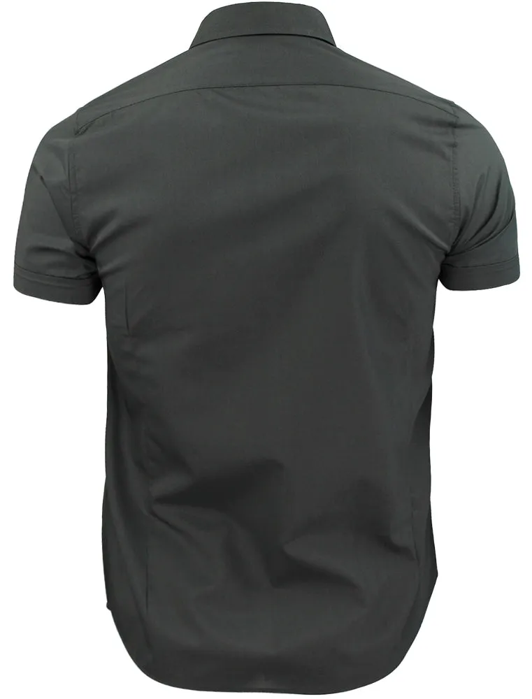 Mombassa Short Sleeve Button Down Shirt in Charcoal