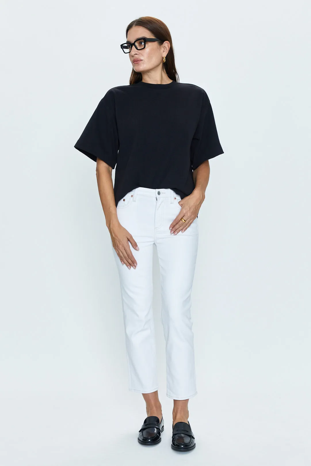 Monroe High Rise Cigarette Jean - Le Blanc