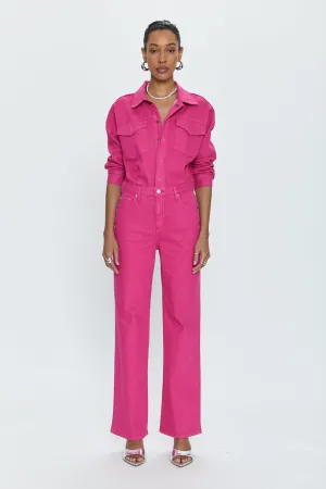 Nikkie Long Sleeve Jumpsuit - Pink Garnet