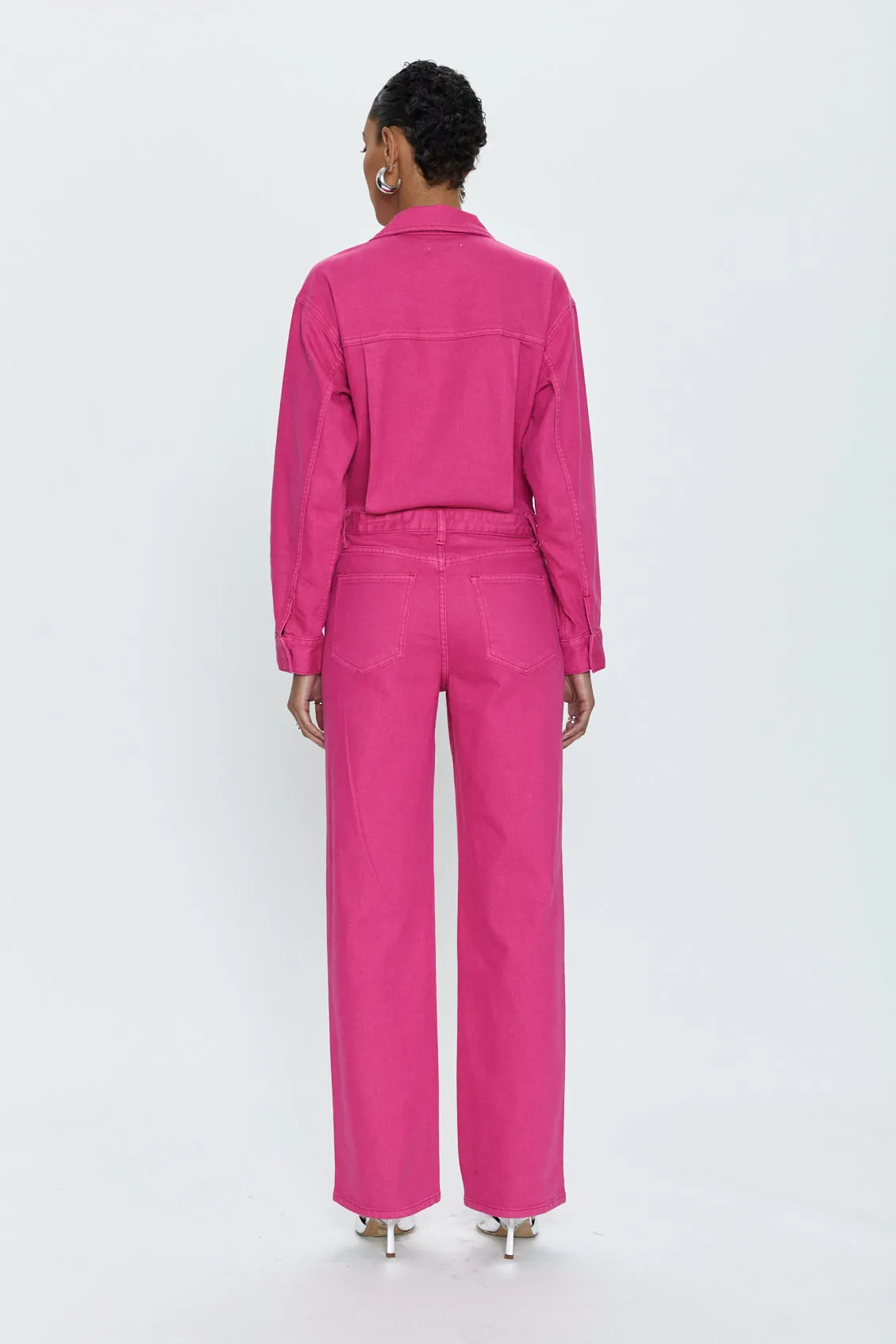 Nikkie Long Sleeve Jumpsuit - Pink Garnet