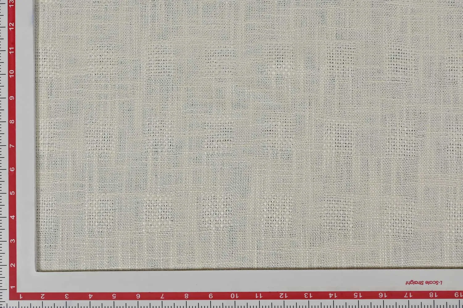 Off White Check Tnt Slub Viscose Fabric