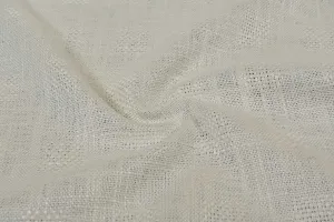 Off White Check Tnt Slub Viscose Fabric