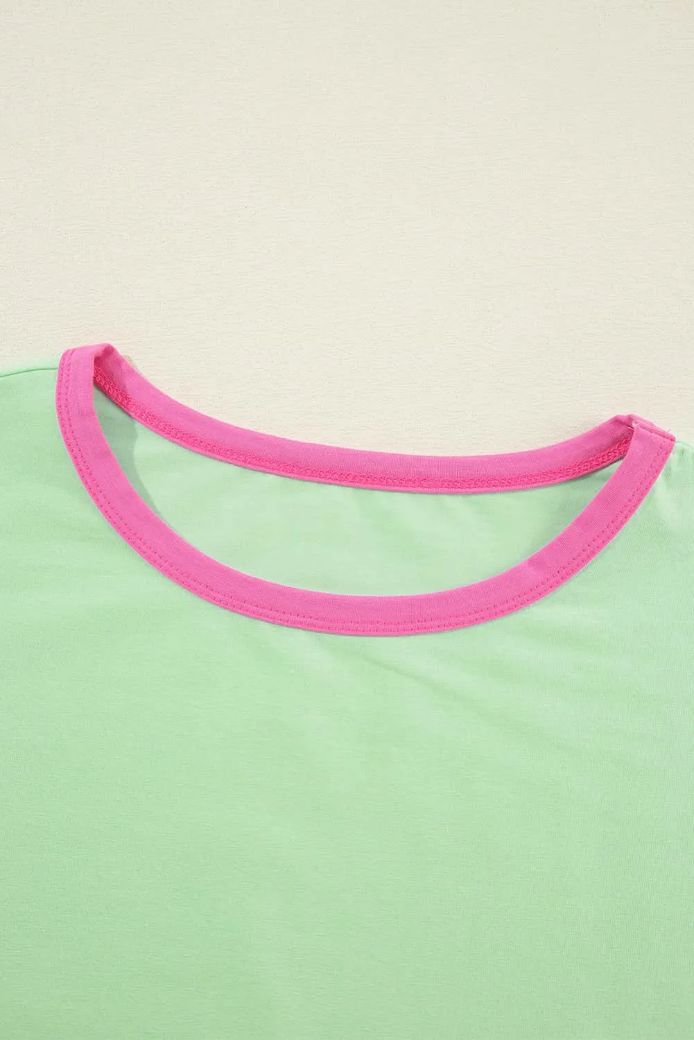 Oversized green colorblock top