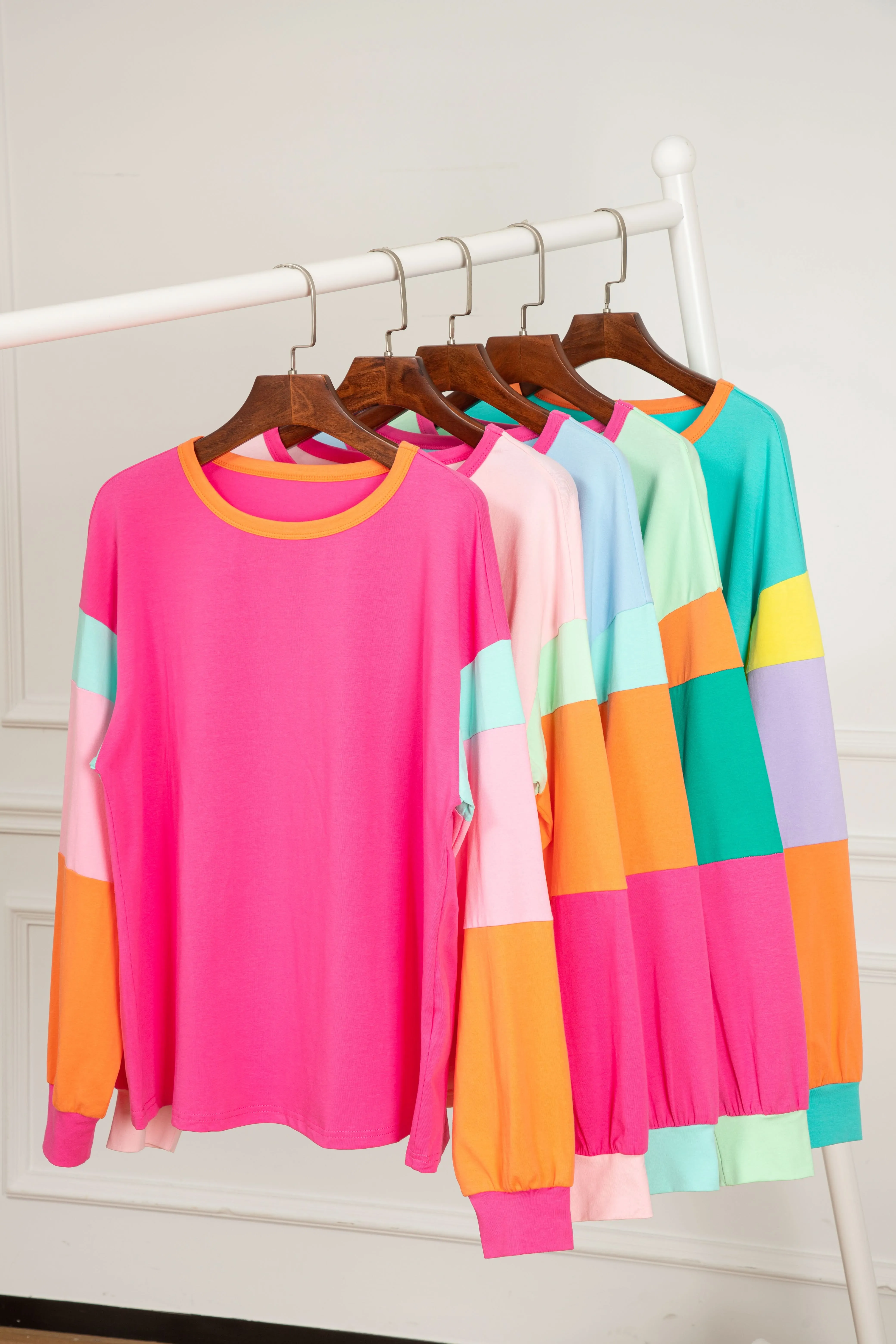 Oversized green colorblock top