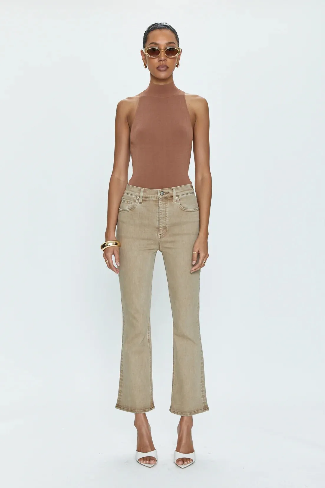 Pistola Lennon High Rise Crop Boot in Mink Snow