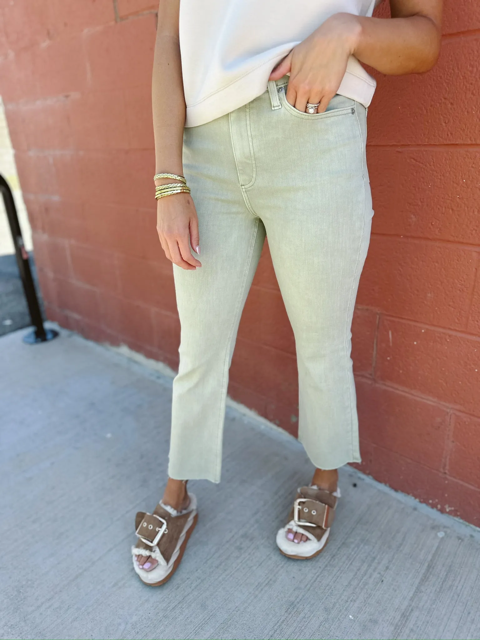 Pistola | Lennon High Rise Crop Boot - Sage Snow- FINAL SALE