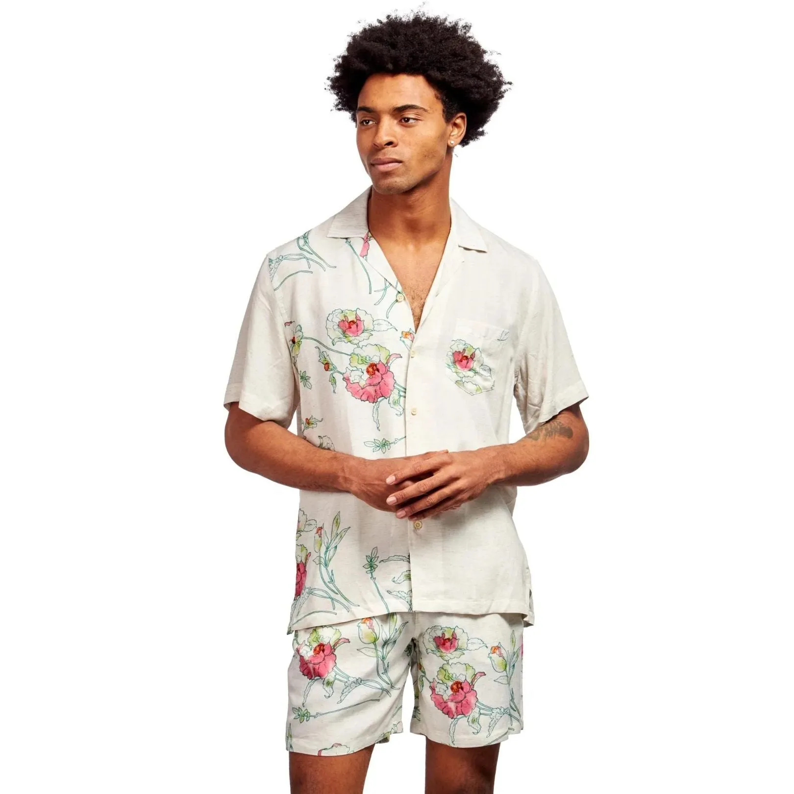 Pretty Petals Relaxed Fit Viscose Short Sleeve Shirt