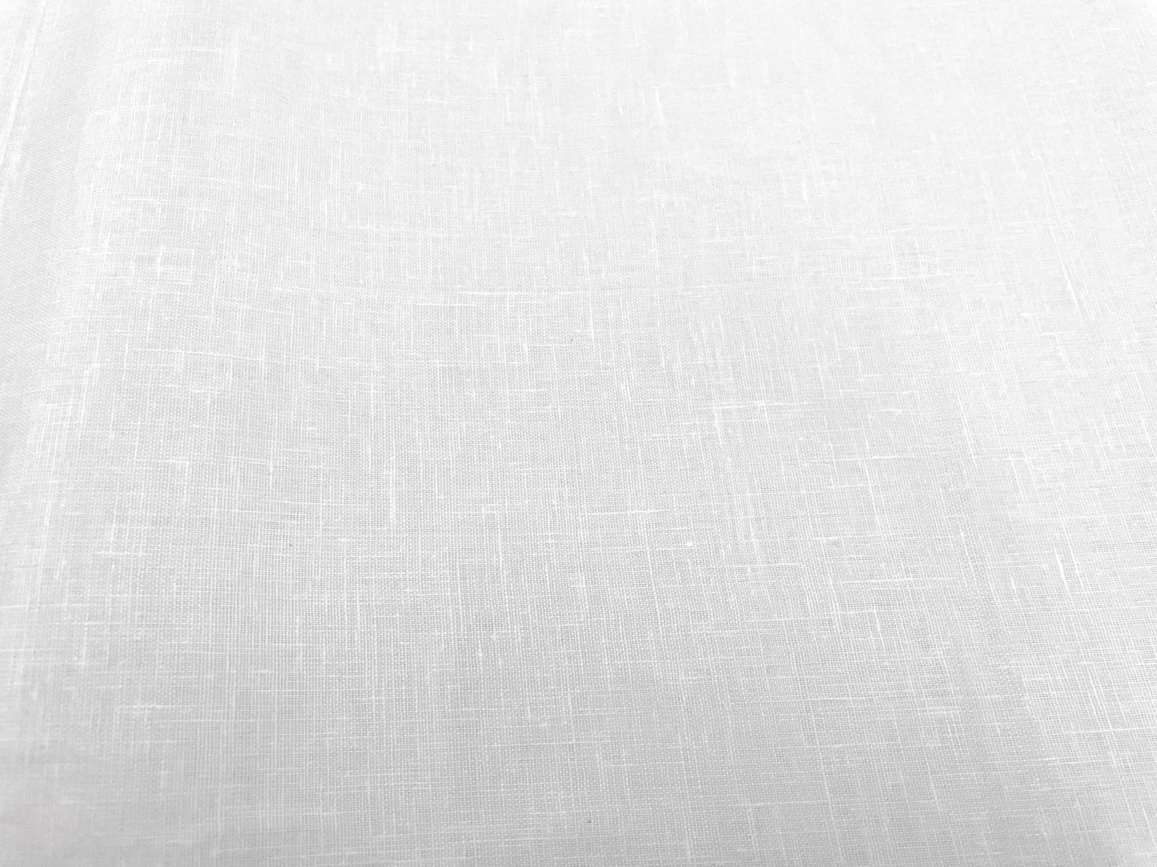 Pure White Plain Cotton Linen Fabric