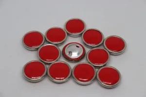 Red Circular Metal Ring Plain Coat Button