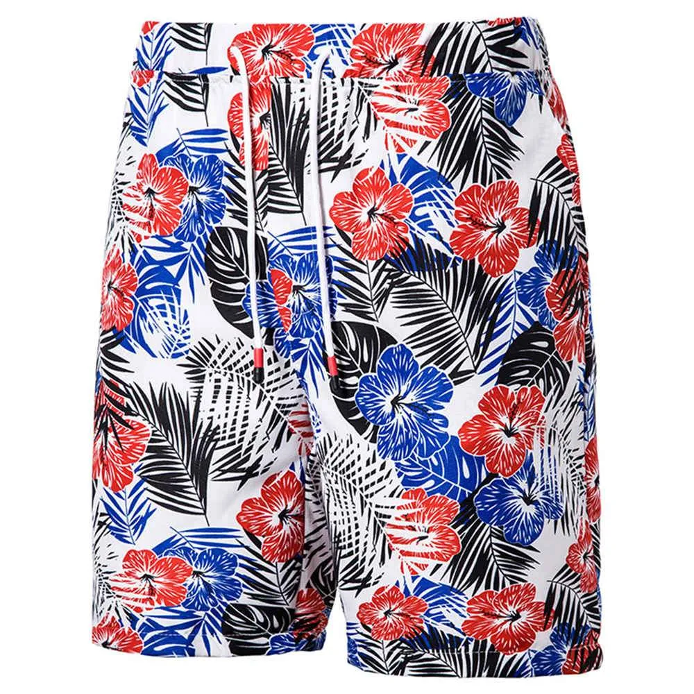 Relaxed Fit Floral Casual Shorts White