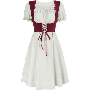 Renaissance Pastoral Square Neck High Waist Dress