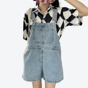 Trendy Denim Overall  Relaxed Fit Shorts