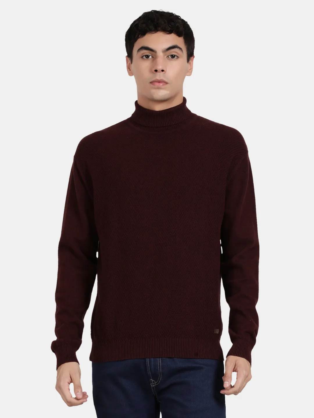 Turtle Neck Vineyard Melange Full Sleeve Pullover