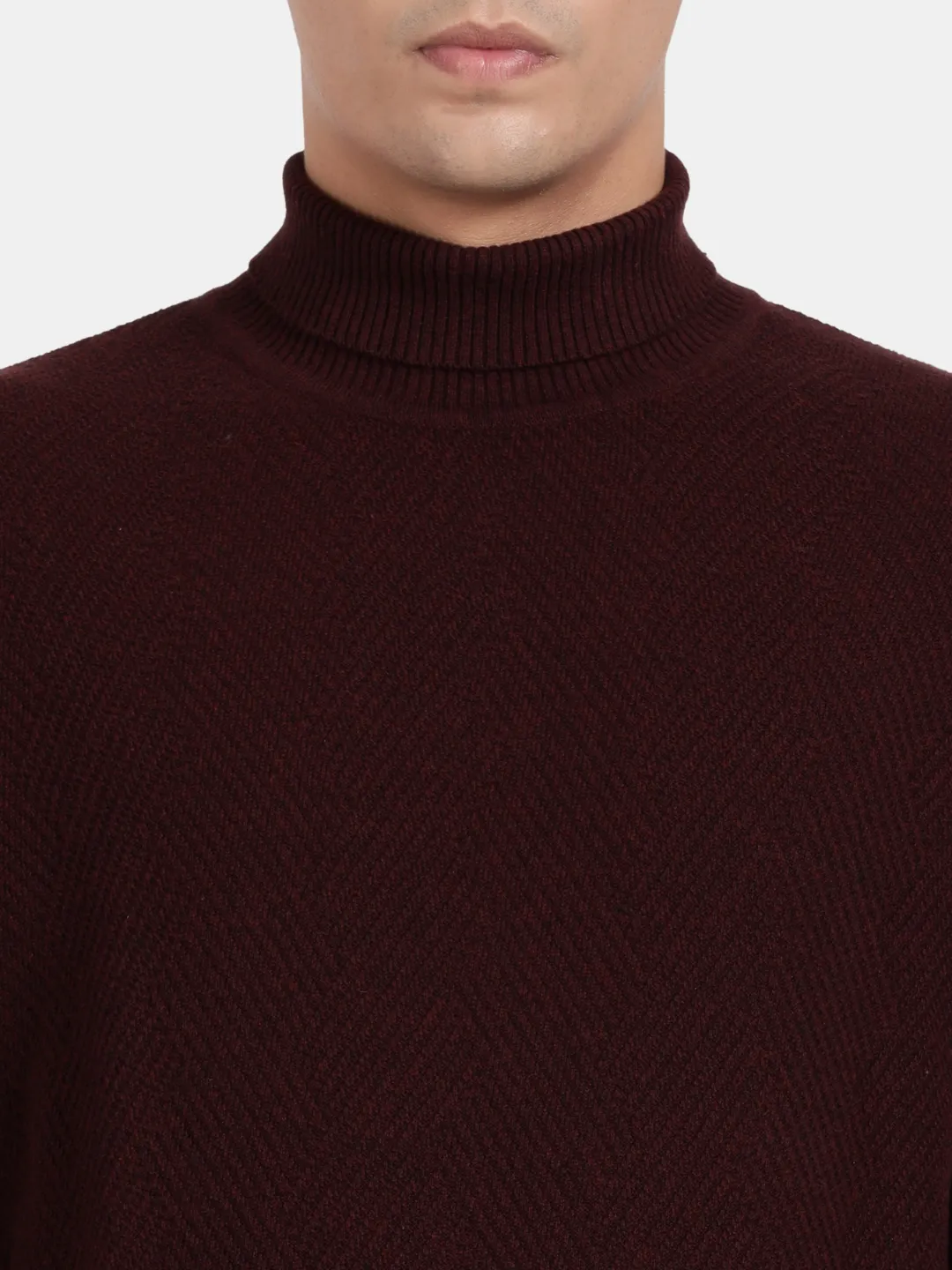 Turtle Neck Vineyard Melange Full Sleeve Pullover