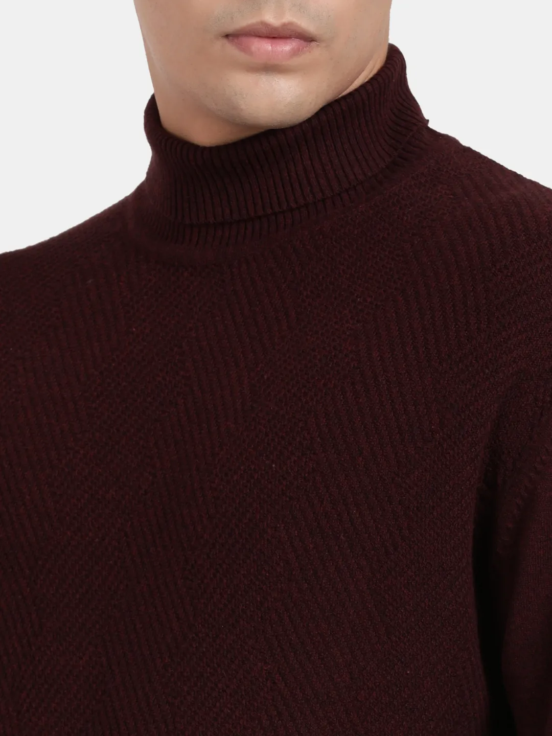 Turtle Neck Vineyard Melange Full Sleeve Pullover