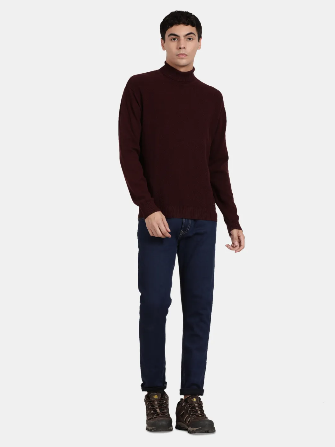 Turtle Neck Vineyard Melange Full Sleeve Pullover