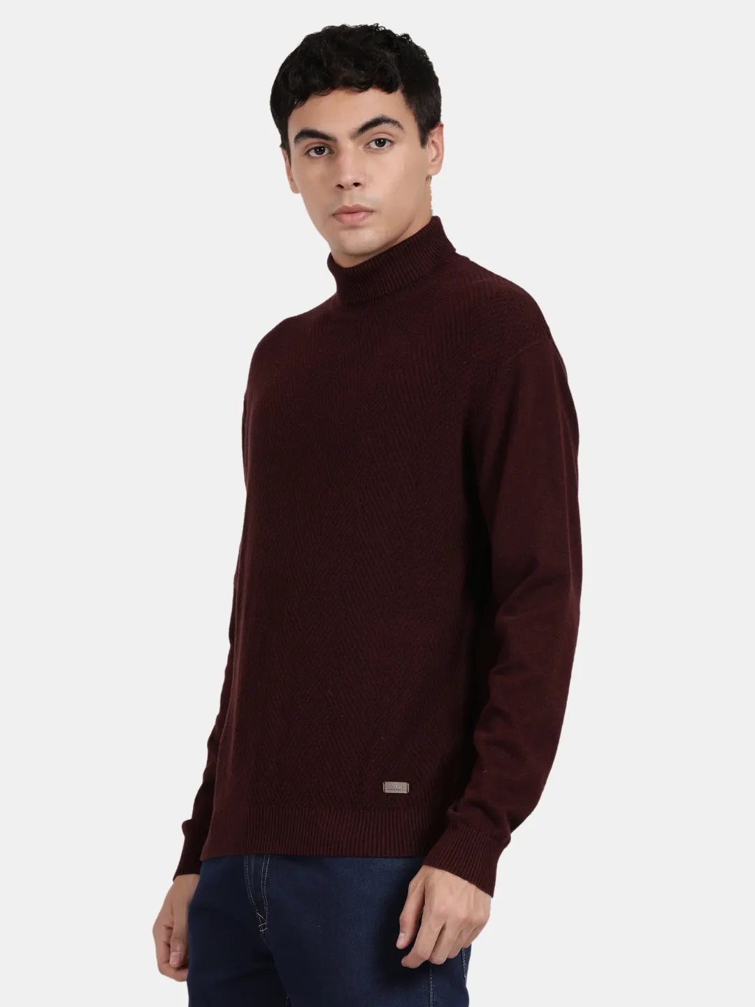 Turtle Neck Vineyard Melange Full Sleeve Pullover