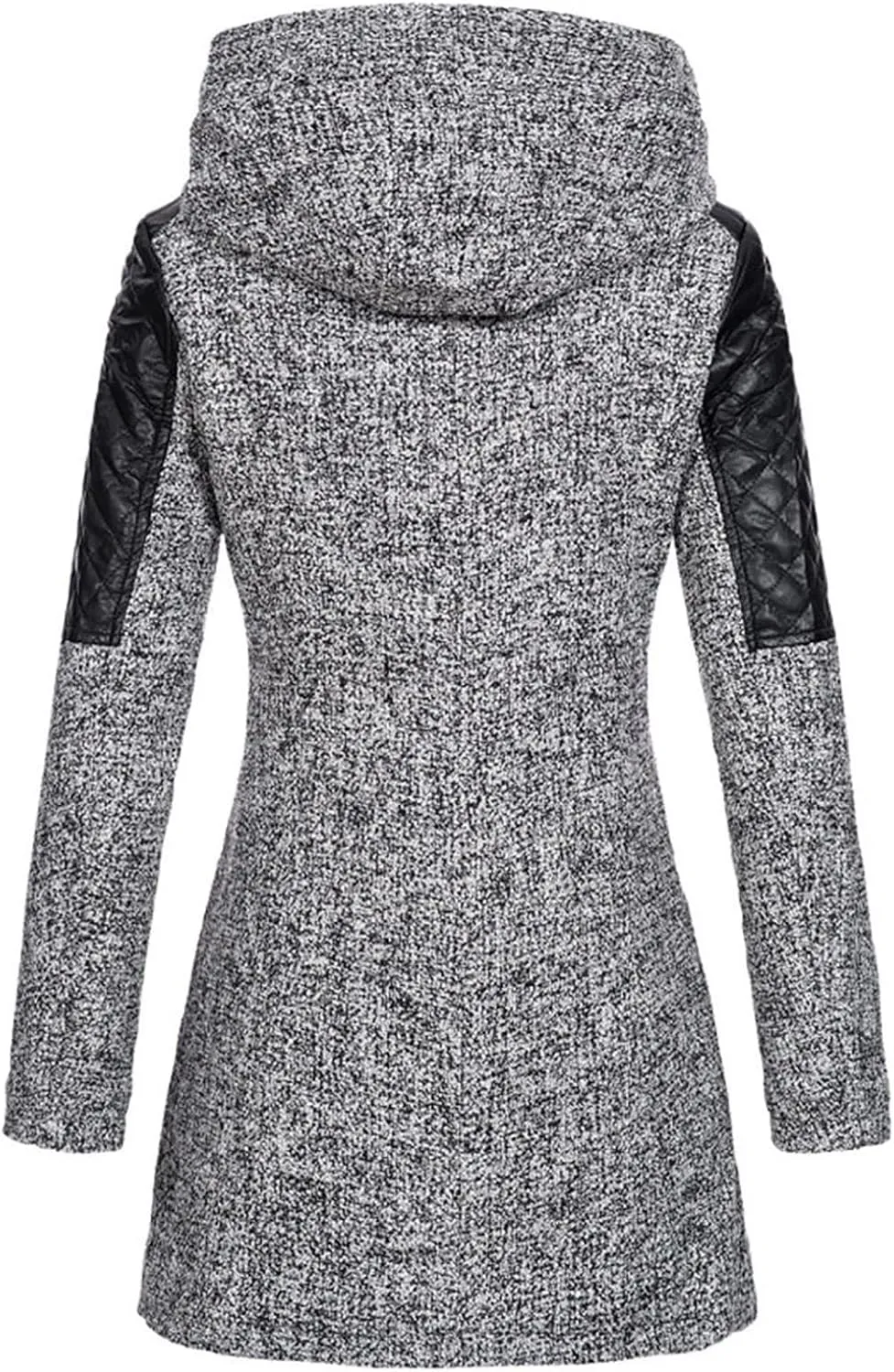 Women Warm Hooded Jacket Fleece Lined Thick Coat Duffle A-Line Peacoat Long Sleeve Overcoats Zipper Outdoor Outwear